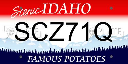 SCZ71Q Idaho License Plate