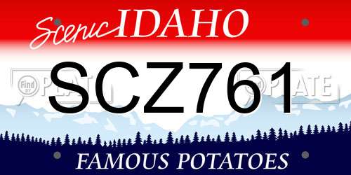 SCZ761 Idaho License Plate