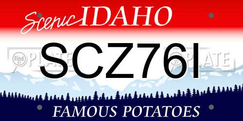 SCZ76I Idaho License Plate