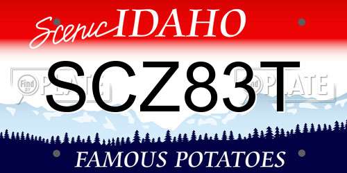 SCZ83T Idaho License Plate