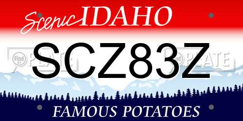 SCZ83Z Idaho License Plate