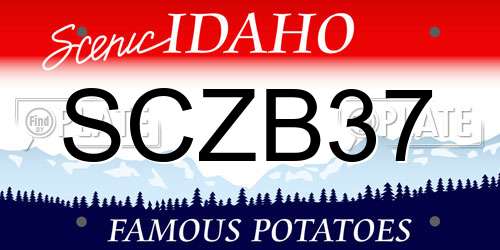 SCZB37 Idaho License Plate