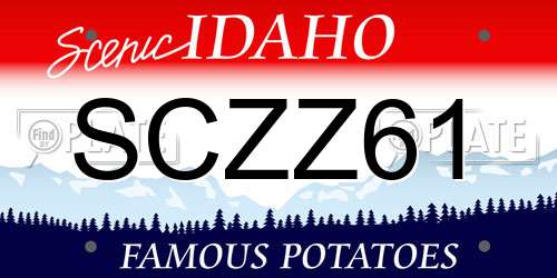SCZZ61 Idaho License Plate