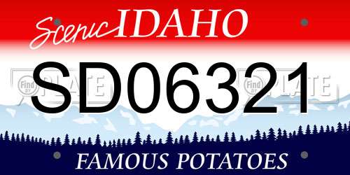 SD06321 Idaho License Plate