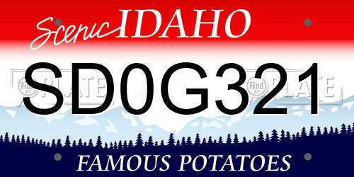 SD0G321 Idaho License Plate
