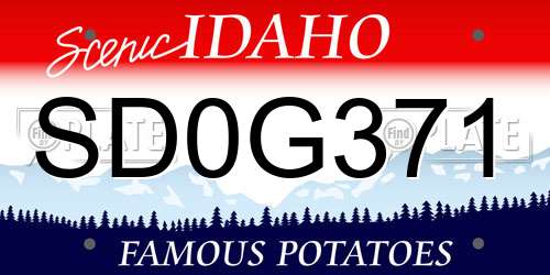 SD0G371 Idaho License Plate