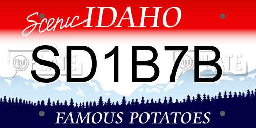 SD1B7B Idaho License Plate