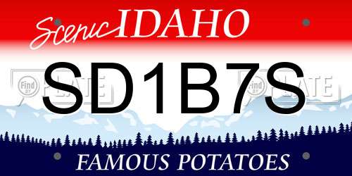 SD1B7S Idaho License Plate