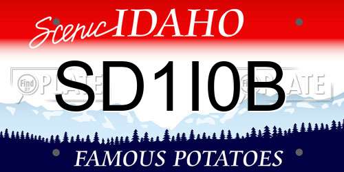 SD1I0B Idaho License Plate