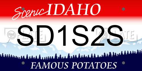 SD1S2S Idaho License Plate