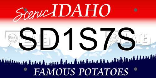 SD1S7S Idaho License Plate