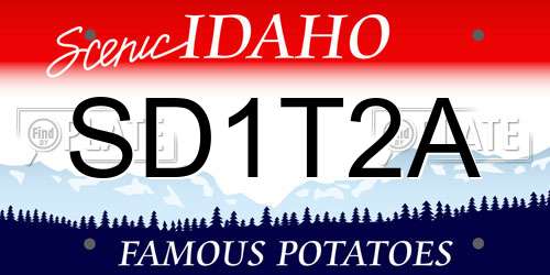 SD1T2A Idaho License Plate