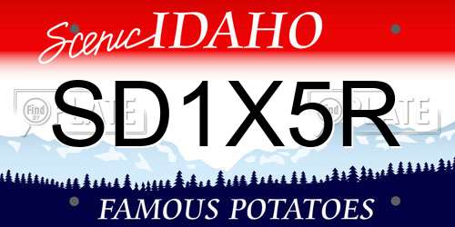 SD1X5R Idaho License Plate