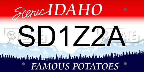 SD1Z2A Idaho License Plate