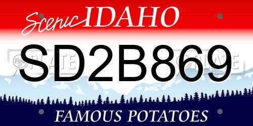 SD2B869 Idaho License Plate