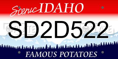 SD2D522 Idaho License Plate
