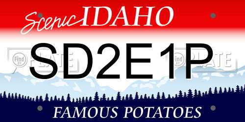 SD2E1P Idaho License Plate