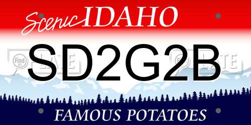 SD2G2B Idaho License Plate