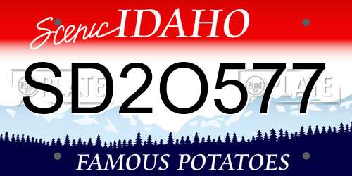SD2O577 Idaho License Plate