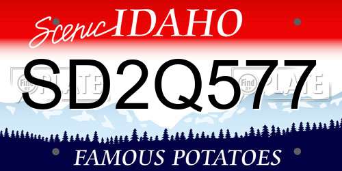 SD2Q577 Idaho License Plate