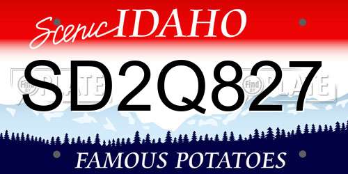 SD2Q827 Idaho License Plate