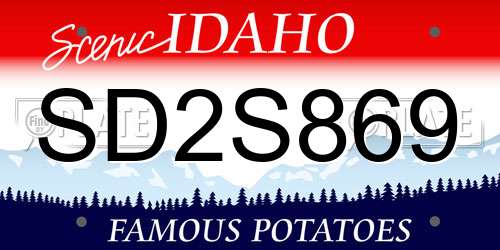 SD2S869 Idaho License Plate