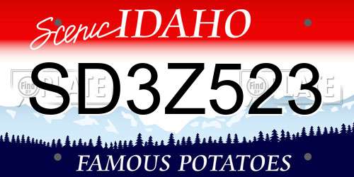 SD3Z523 Idaho License Plate