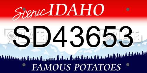 SD43653 Idaho License Plate