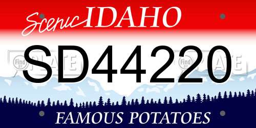SD44220 Idaho License Plate