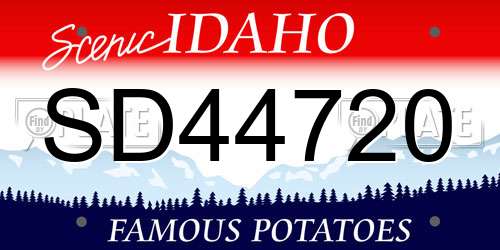 SD44720 Idaho License Plate