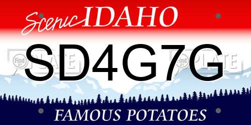 SD4G7G Idaho License Plate