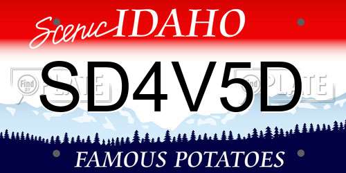 SD4V5D Idaho License Plate