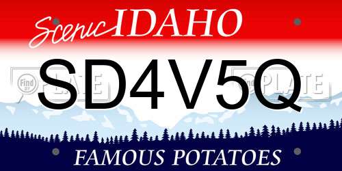 SD4V5Q Idaho License Plate