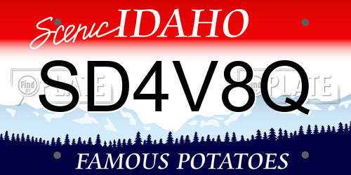 SD4V8Q Idaho License Plate