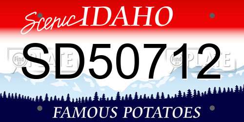 SD50712 Idaho License Plate