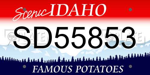 SD55853 Idaho License Plate