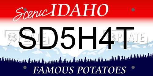 SD5H4T Idaho License Plate