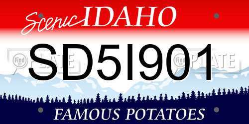 SD5I901 Idaho License Plate