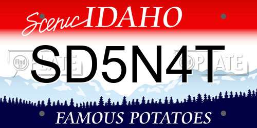 SD5N4T Idaho License Plate