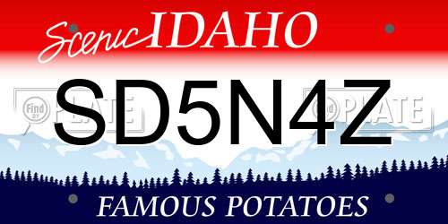 SD5N4Z Idaho License Plate