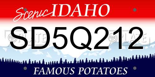 SD5Q212 Idaho License Plate