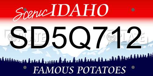 SD5Q712 Idaho License Plate