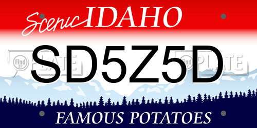 SD5Z5D Idaho License Plate