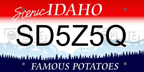 SD5Z5Q Idaho License Plate