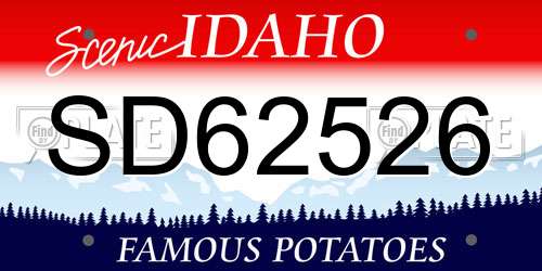 SD62526 Idaho License Plate
