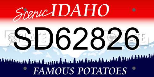SD62826 Idaho License Plate