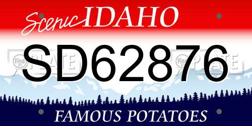 SD62876 Idaho License Plate