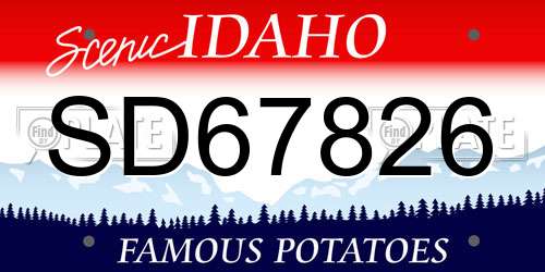 SD67826 Idaho License Plate