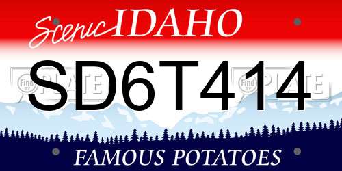 SD6T414 Idaho License Plate