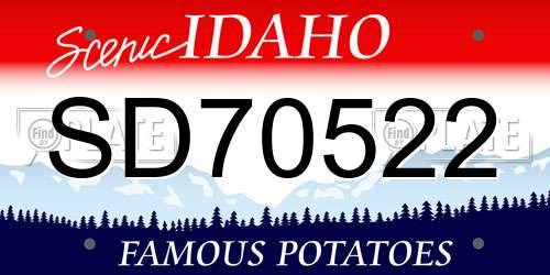 SD70522 Idaho License Plate